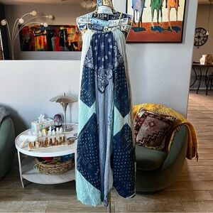 Free people happy days patchwork jean maxi dress
